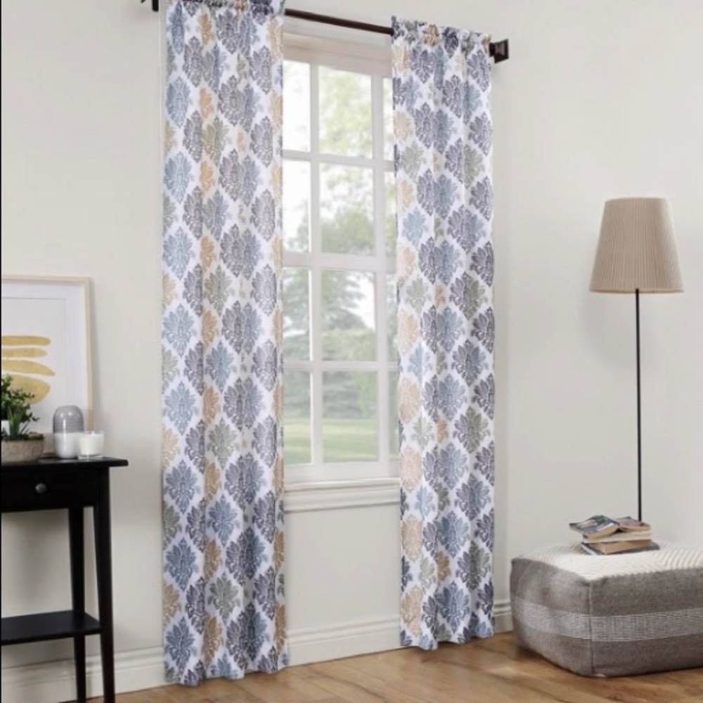 Mainstays Damask Curtain Panels